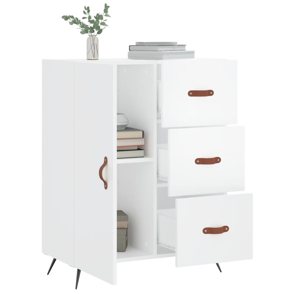 Servanta, alb extralucios, 69,5x34x90 cm, lemn compozit — imaginea 4