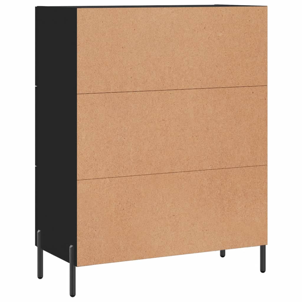Servanta, negru, 69,5x34x90 cm, lemn compozit — imaginea 8