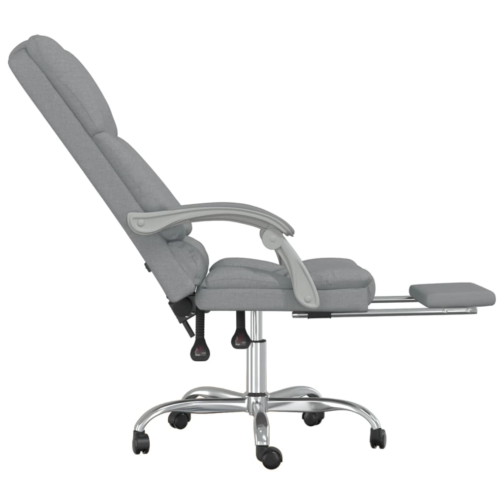 Scaun de birou rabatabil cu masaj, gri deschis, textil — imaginea 7