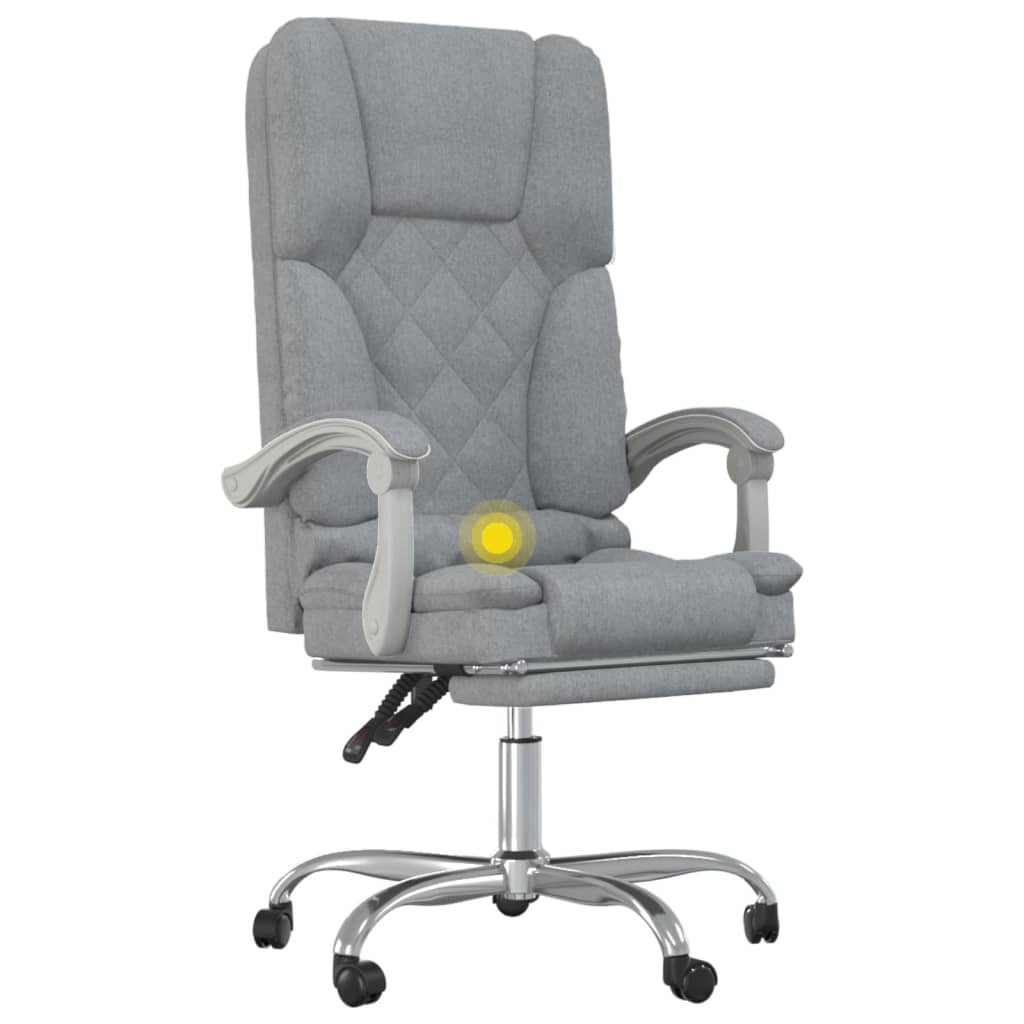 Scaun de birou rabatabil cu masaj, gri deschis, textil — imaginea 9