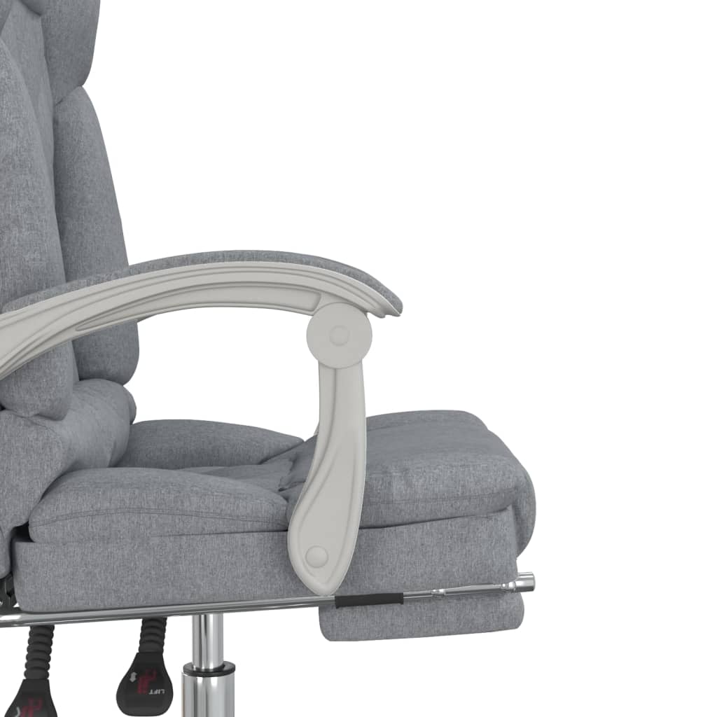 Scaun de birou rabatabil cu masaj, gri deschis, textil — imaginea 10