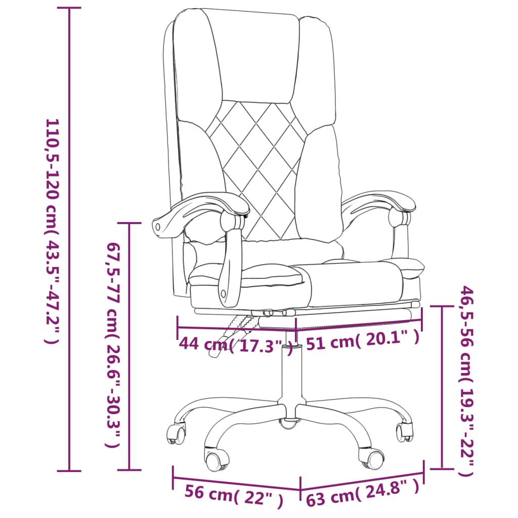 Scaun de birou rabatabil cu masaj, gri deschis, textil — imaginea 12