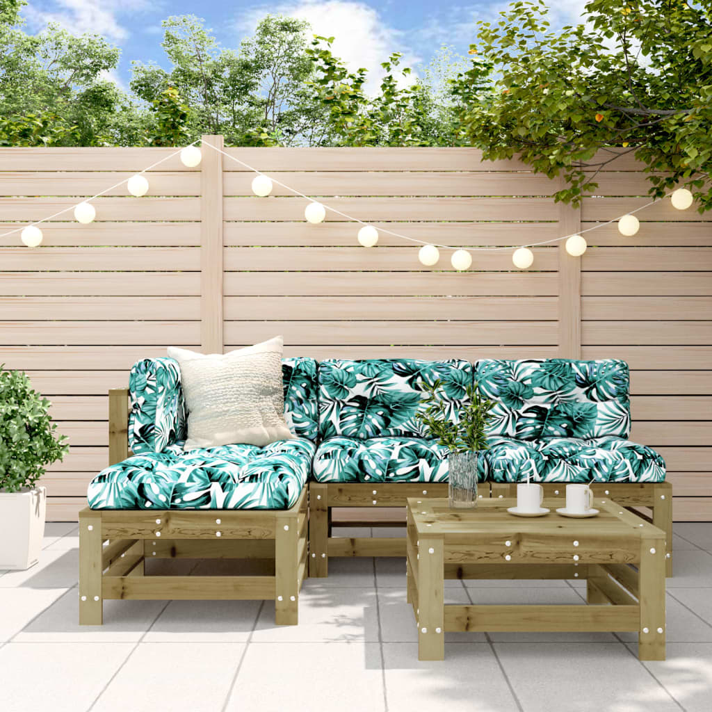 Set mobilier relaxare pentru gradina 5 piese lemn de pin tratat — imaginea 2