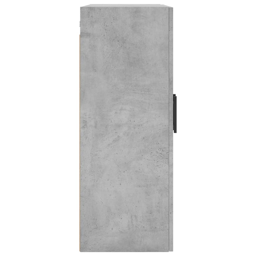 Dulap cu montaj pe perete, 2 buc, gri beton, 69,5x34x90 cm, model negru model tub — imaginea 7