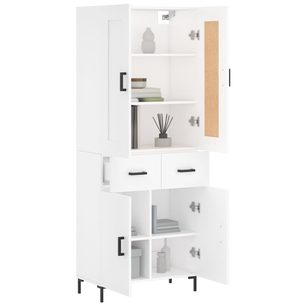 Dulap inalt, alb, 69,5x34x180 cm, lemn compozit — imaginea 3