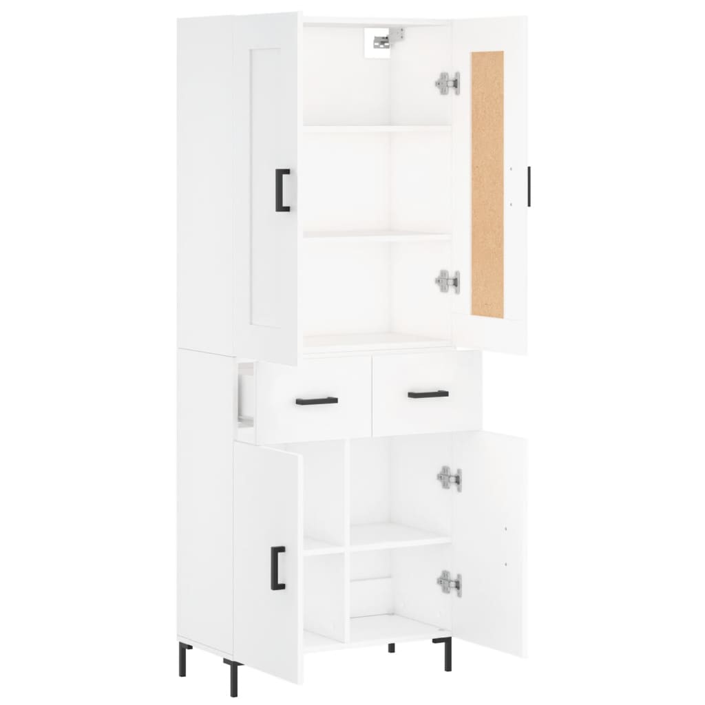 Dulap inalt, alb, 69,5x34x180 cm, lemn compozit — imaginea 4