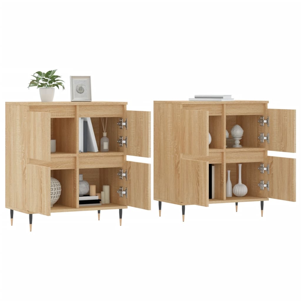 Servante, 2 piese, stejar sonoma, lemn prelucrat — imaginea 3