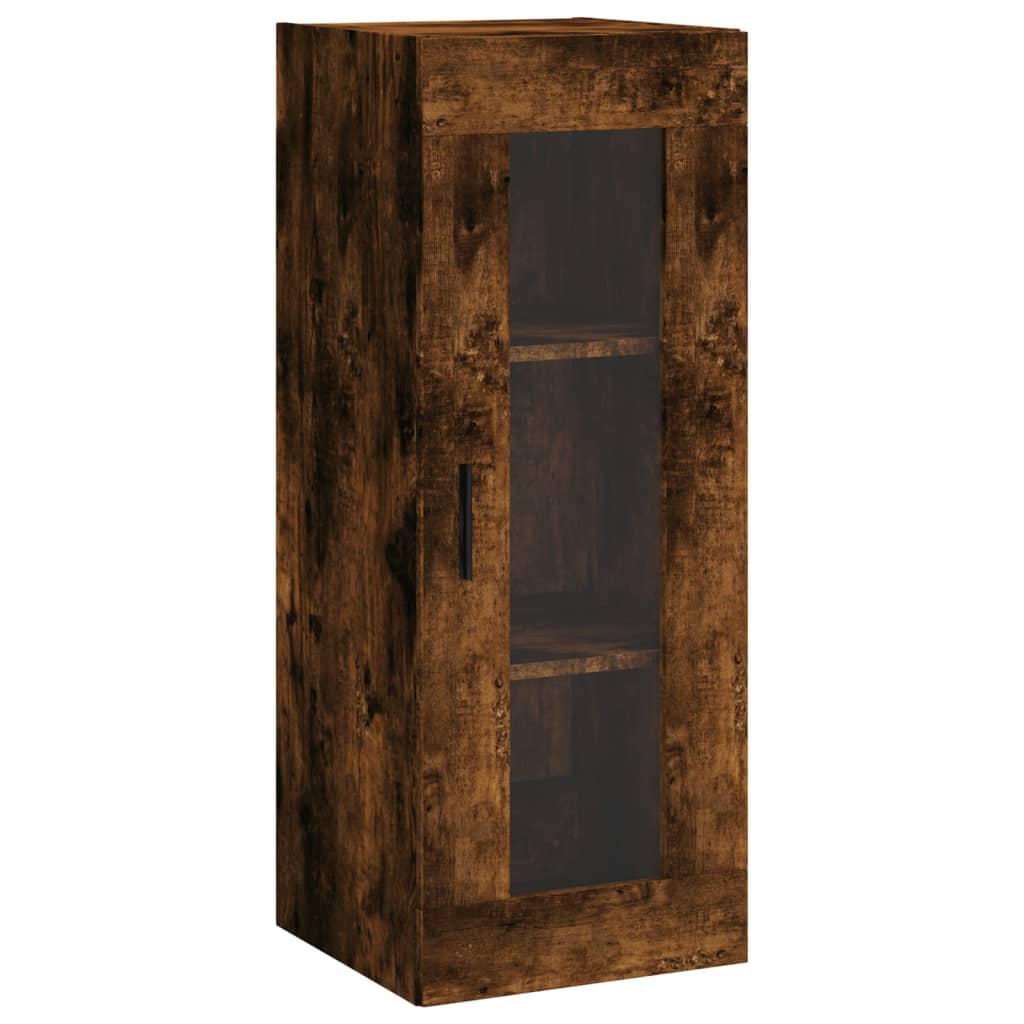 Dulap inalt, stejar fumuriu, 34,5x34x180 cm, lemn prelucrat — imaginea 5