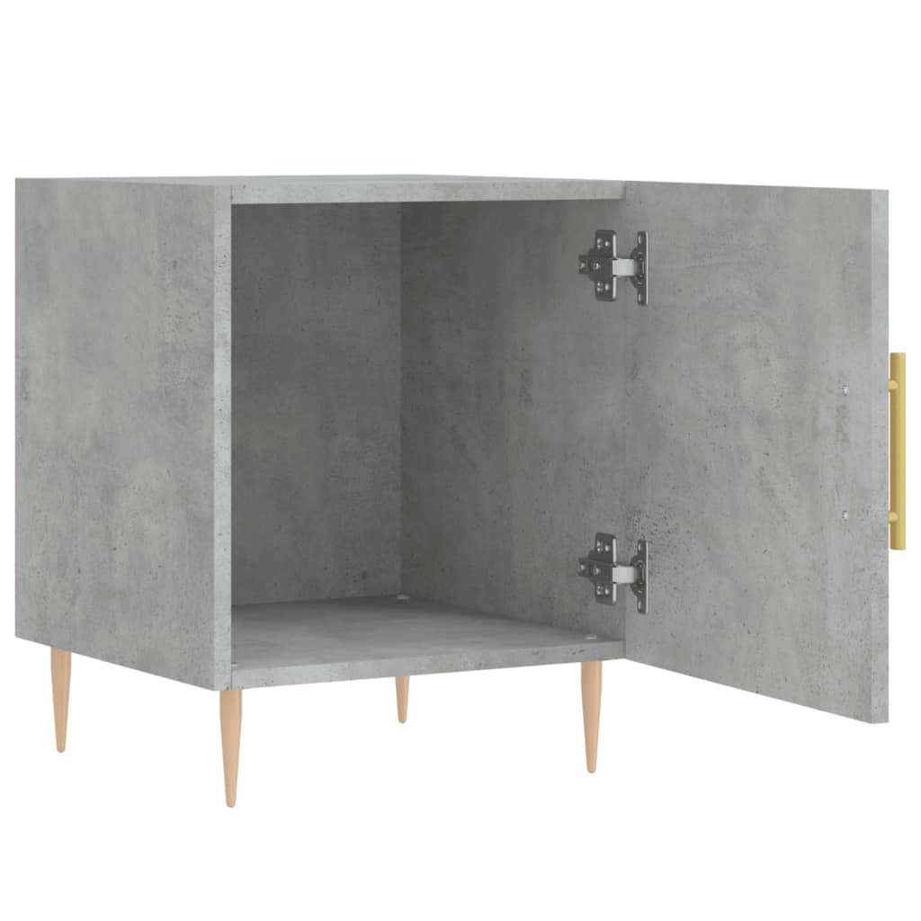Noptiere, 2 buc., gri beton, 40x40x50 cm, lemn compozit — imaginea 8