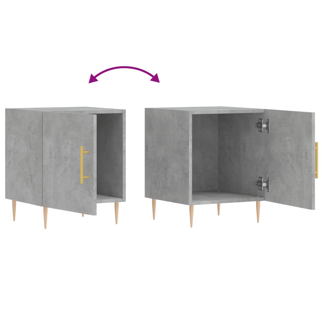 Noptiere, 2 buc., gri beton, 40x40x50 cm, lemn compozit — imaginea 9
