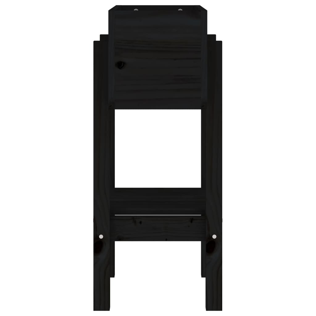 Jardiniera de gradina, negru, 62x30x69 cm, lemn masiv pin — imaginea 5