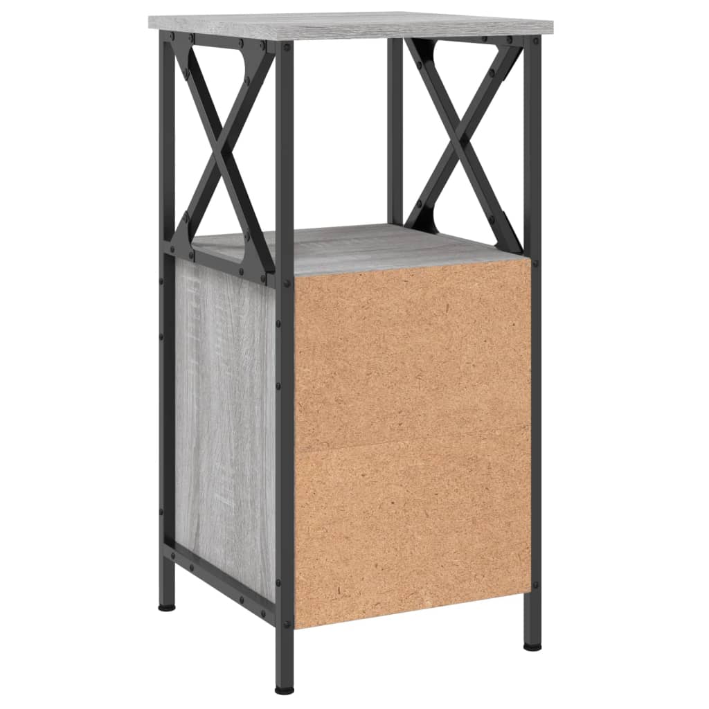 Noptiere, 2 buc., gri sonoma, 34x35,5x70 cm, lemn compozit — imaginea 9