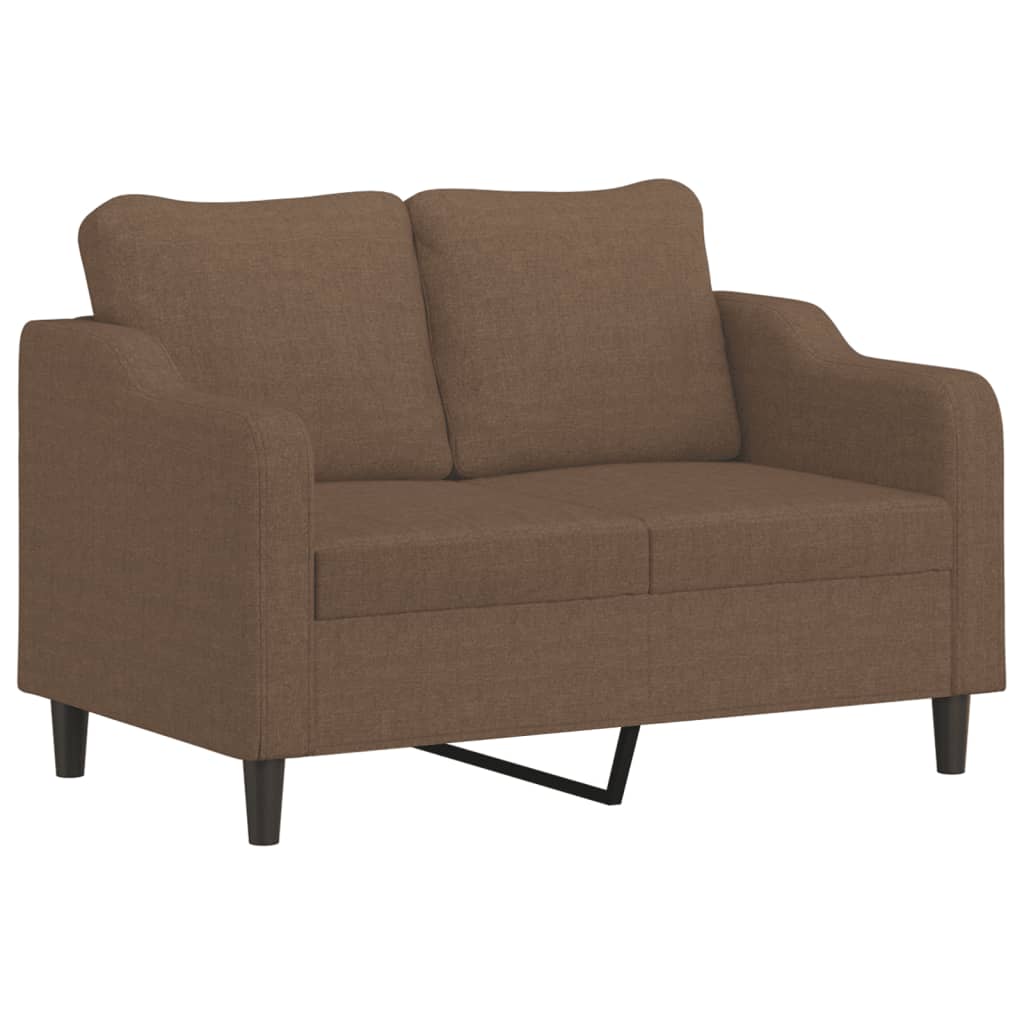 Canapea cu 2 locuri cu pernute, maro, 120 cm, textil — imaginea 4