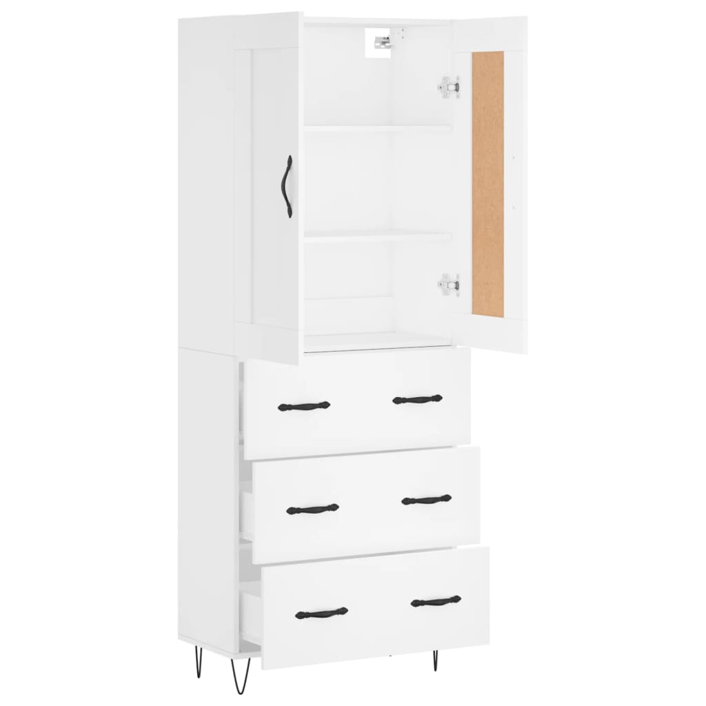 Dulap inalt, alb, 69,5x34x180 cm, lemn compozit — imaginea 4