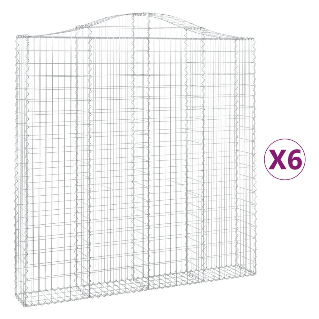 Cosuri gabion arcuite 6 buc. 200x30x200/220 cm fier galvanizat