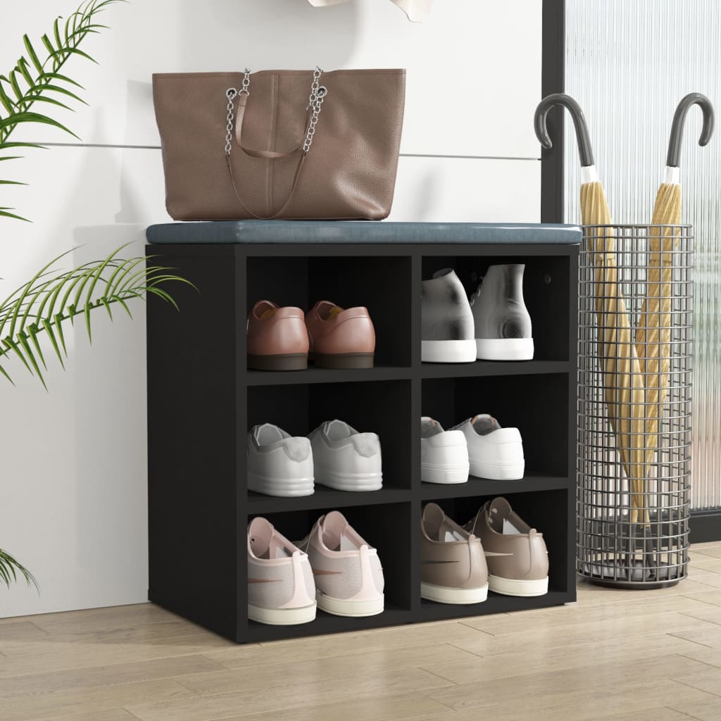 Dulap de pantofi, negru, 52,5x30x50 cm — imaginea 3