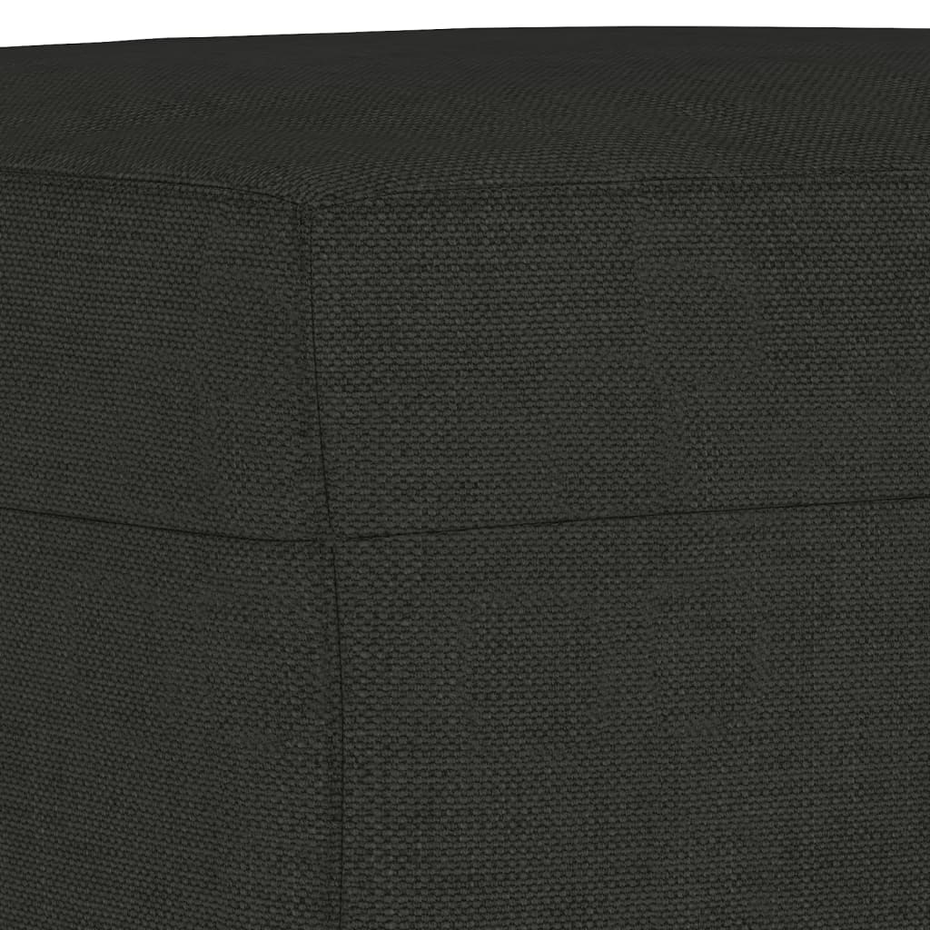 Canapea cu 3 locuri cu taburet, negru, 180 cm, material textil — imaginea 6