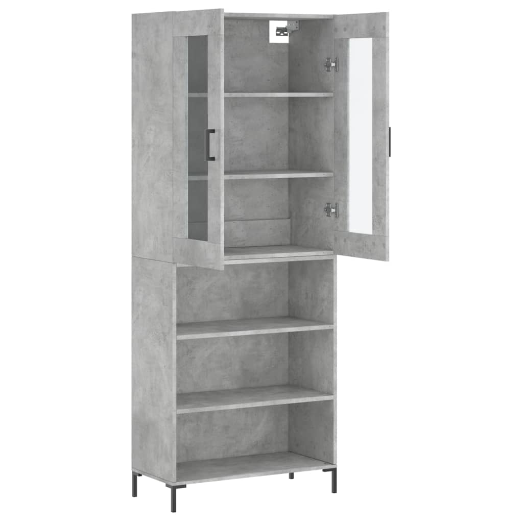 Dulap inalt, gri beton, 69,5x34x180, lemn compozit — imaginea 4