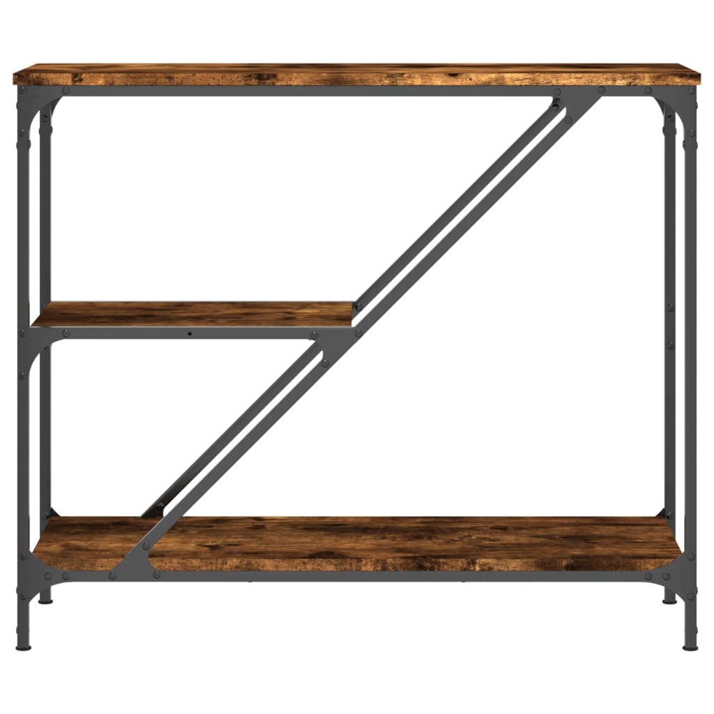 Masuta consola, stejar fumuriu, 88,5x30x75 cm, lemn prelucrat — imaginea 4