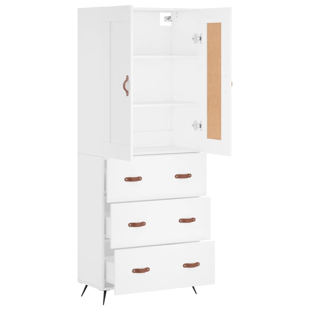 Dulap inalt, alb, 69,5x34x180 cm, lemn compozit — imaginea 4
