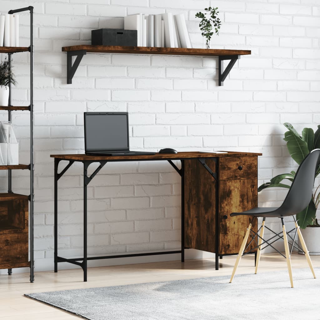 Birou, stejar fumuriu, 131x48x75 cm, lemn prelucrat — imaginea 2