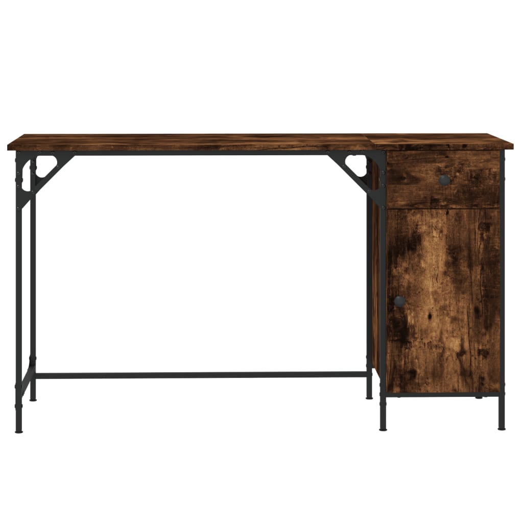 Birou, stejar fumuriu, 131x48x75 cm, lemn prelucrat — imaginea 5
