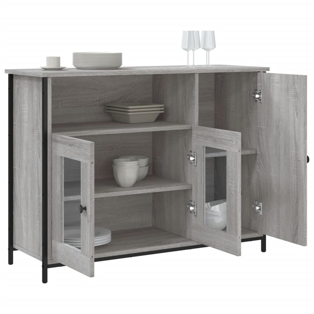 Servanta, gri sonoma, 100x35x75 cm, lemn compozit — imaginea 4