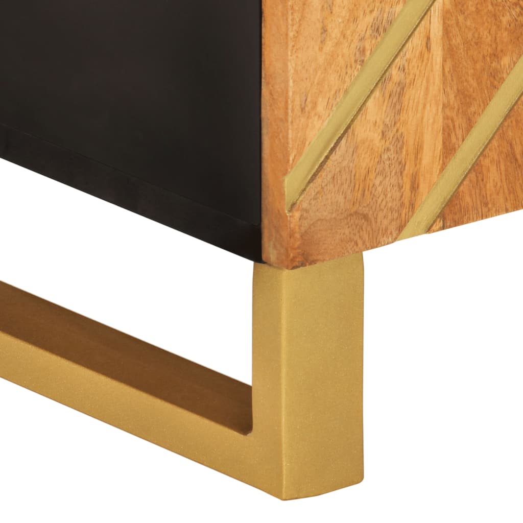 Dulap TV maro si negru 105x33,5x46 cm lemn masiv de mango — imaginea 9