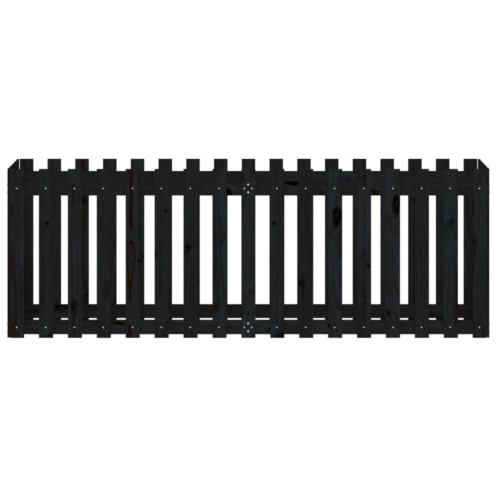 Pat inaltat gradina design gard 200x50x70 cm lemn impregnat pin, pin negru — imaginea 5