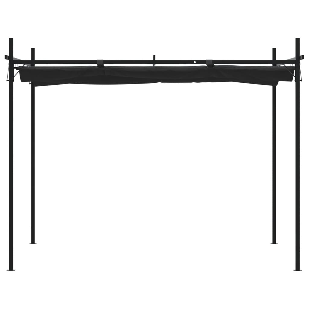 Pergola cu acoperis retractabil, antracit, 295x292x230 cm — imaginea 3