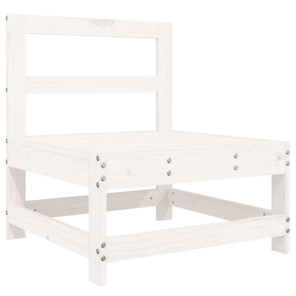 Set mobilier de gradina, 7 piese, alb, lemn masiv de pin — imaginea 4