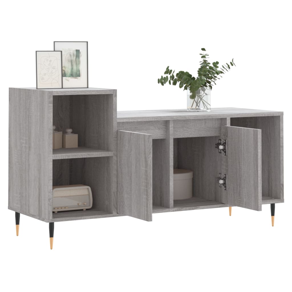 Comoda TV, gri sonoma, 100x35x55 cm, lemn prelucrat — imaginea 4