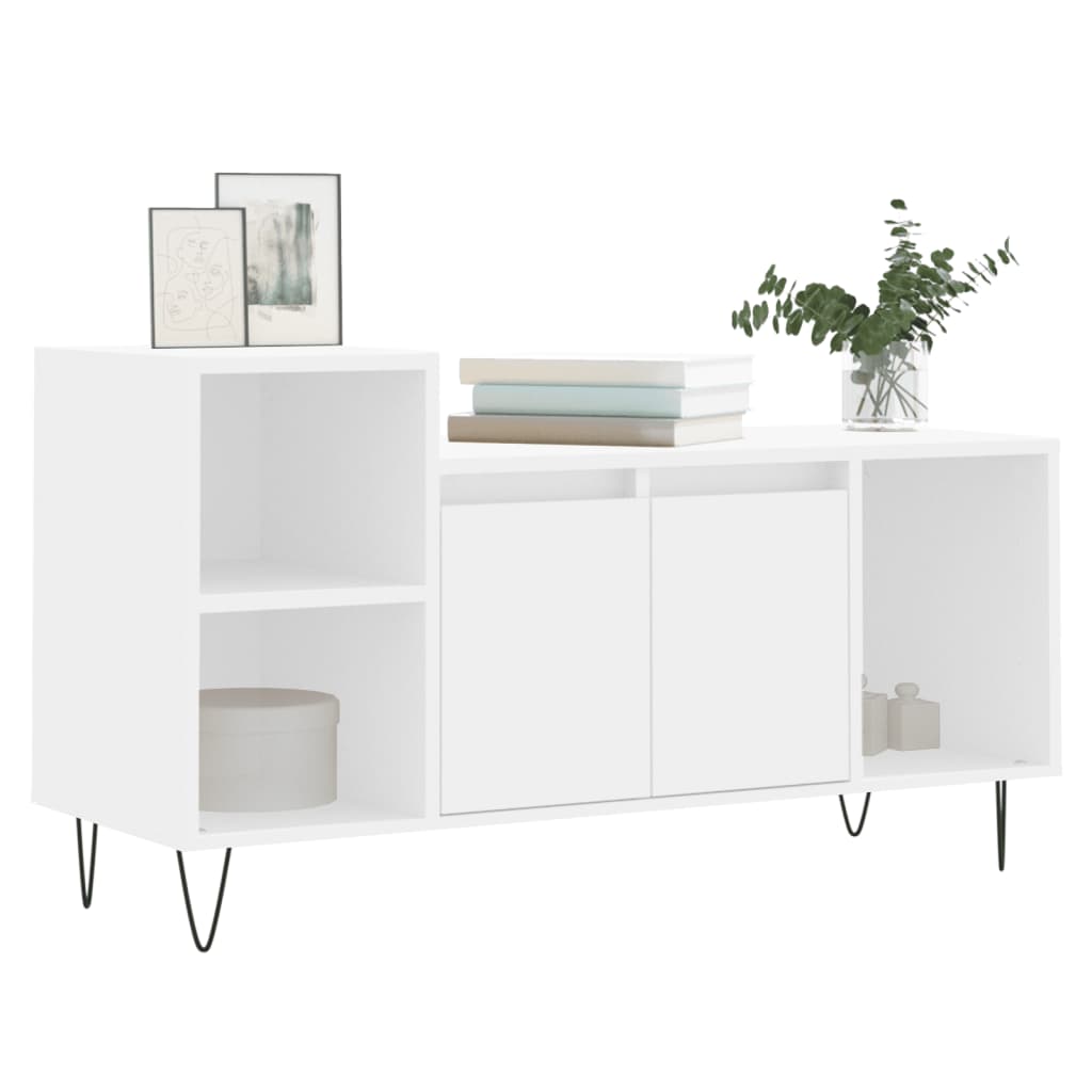 Comoda TV, alb, 100x35x55 cm, lemn prelucrat — imaginea 3