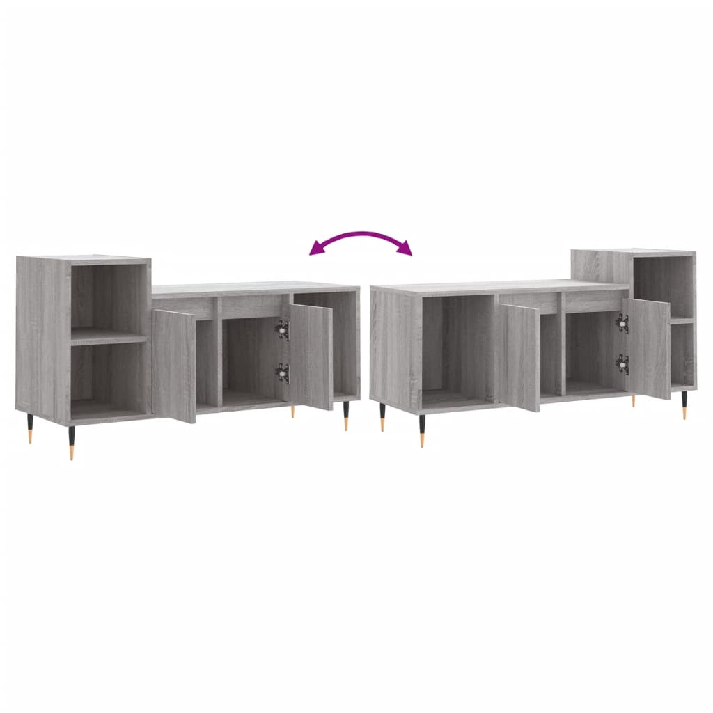 Comoda TV, gri sonoma, 100x35x55 cm, lemn prelucrat — imaginea 9