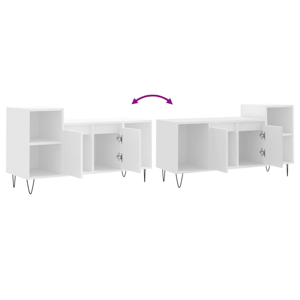 Comoda TV, alb, 100x35x55 cm, lemn prelucrat — imaginea 9
