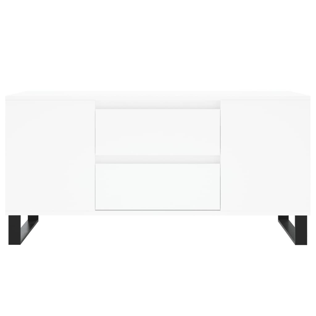 Masuta de cafea, alb, 102x44,5x50 cm, lemn prelucrat — imaginea 5