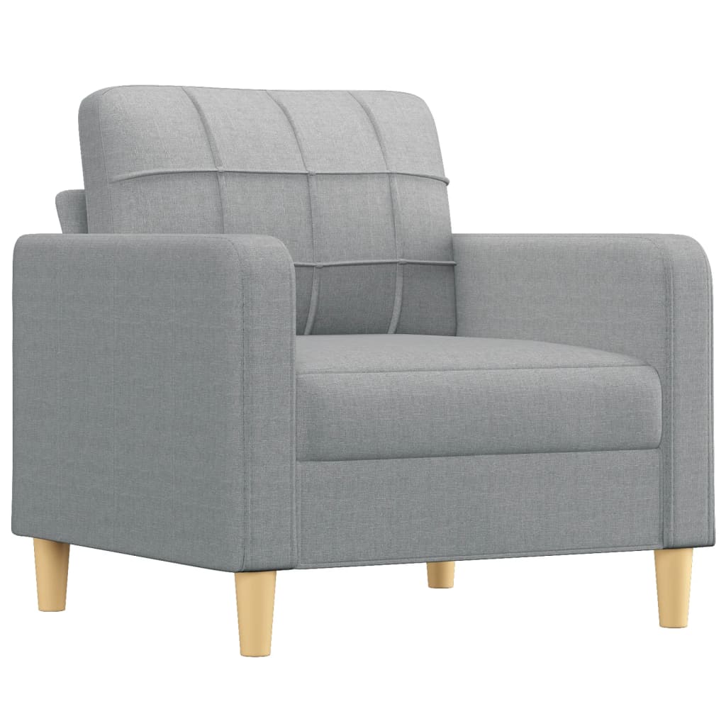 Fotoliu canapea cu taburet, gri deschis, 60 cm, textil — imaginea 4