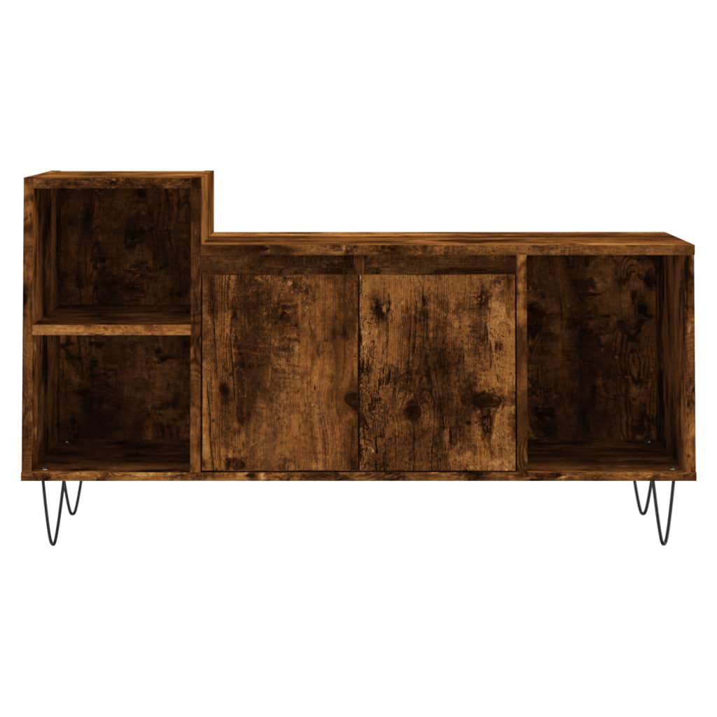 Comoda TV, stejar fumuriu, 100x35x55 cm, lemn prelucrat — imaginea 5