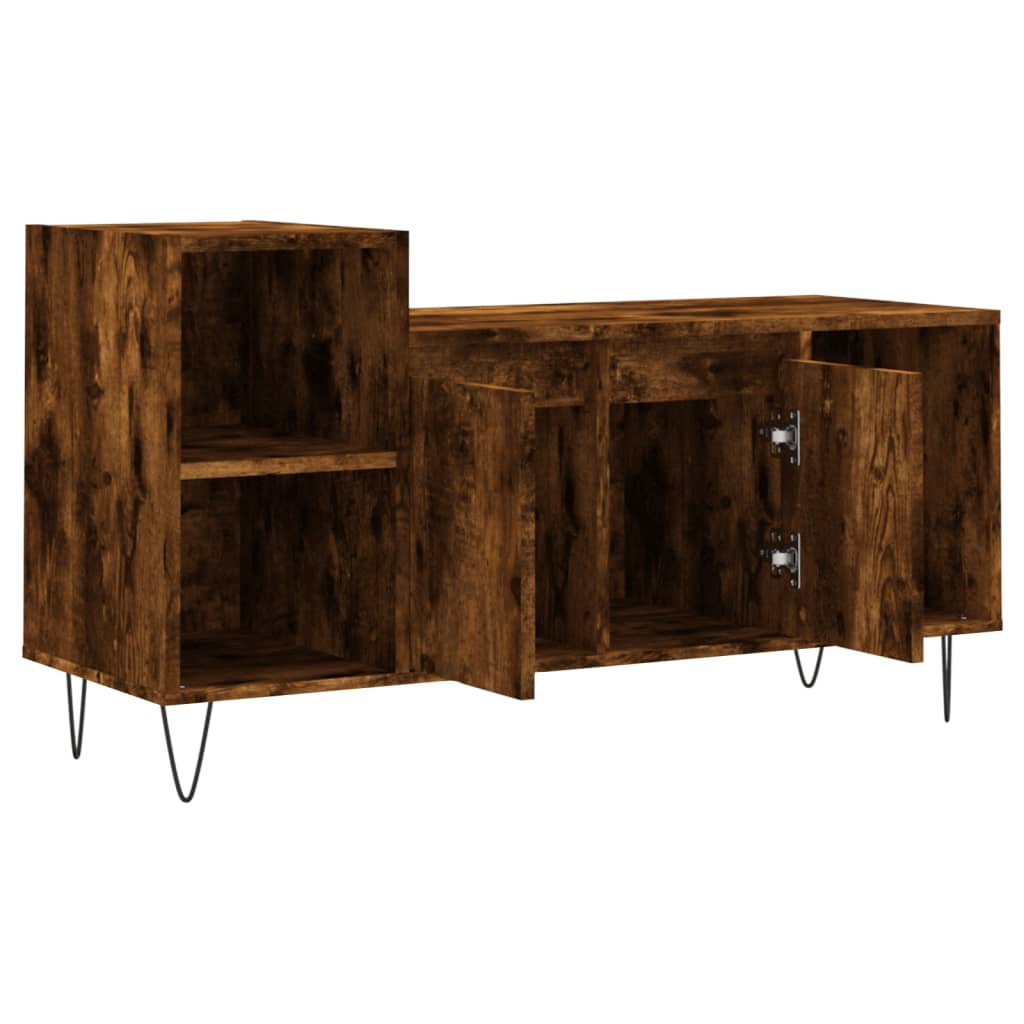 Comoda TV, stejar fumuriu, 100x35x55 cm, lemn prelucrat — imaginea 6