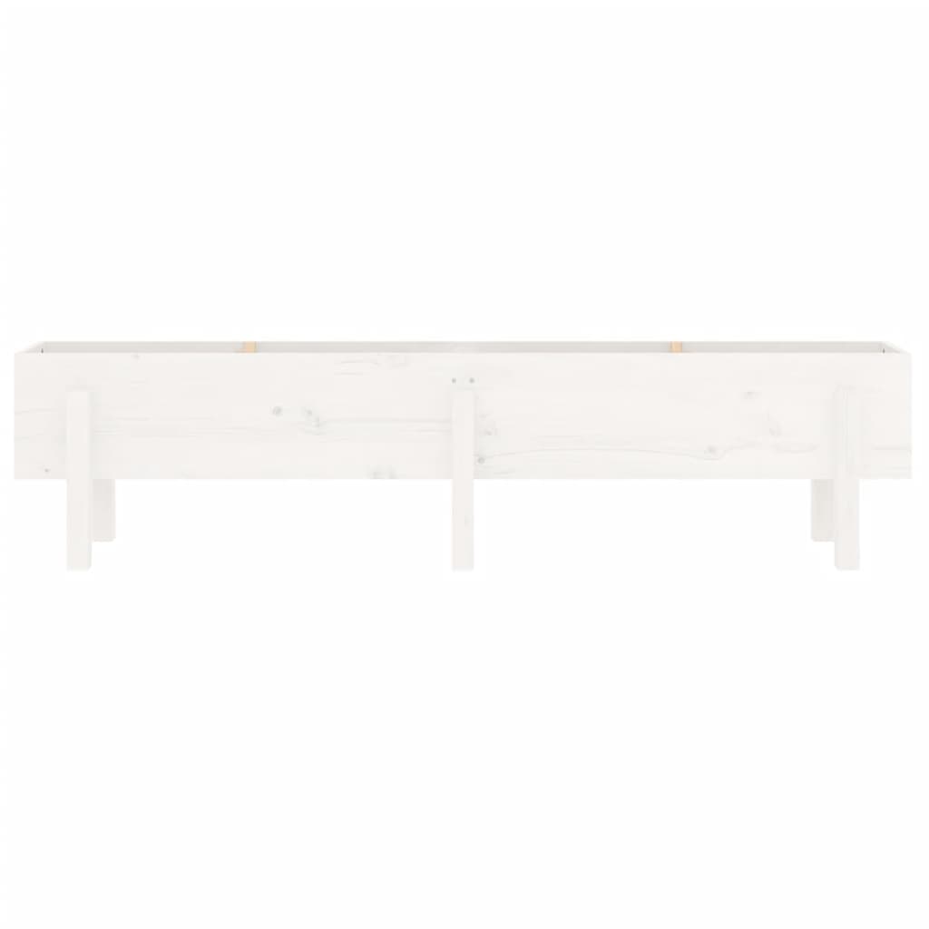 Strat inaltat de gradina, alb, 160x30x38 cm, lemn masiv de pin — imaginea 6
