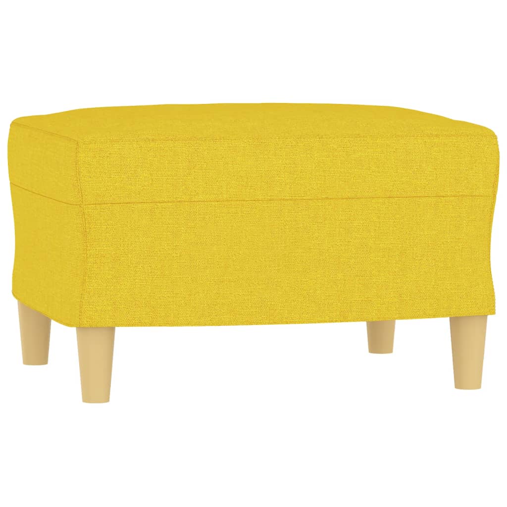 Canapea cu 3 locuri si taburet, galben deschis, 180 cm, textil — imaginea 5