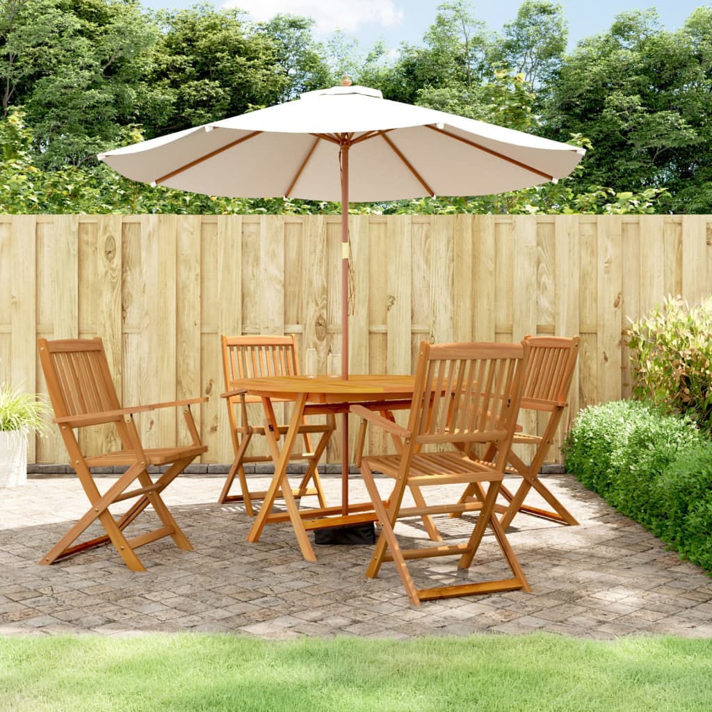 Set mobilier de gradina, 5 piese, lemn masiv de acacia — imaginea 2