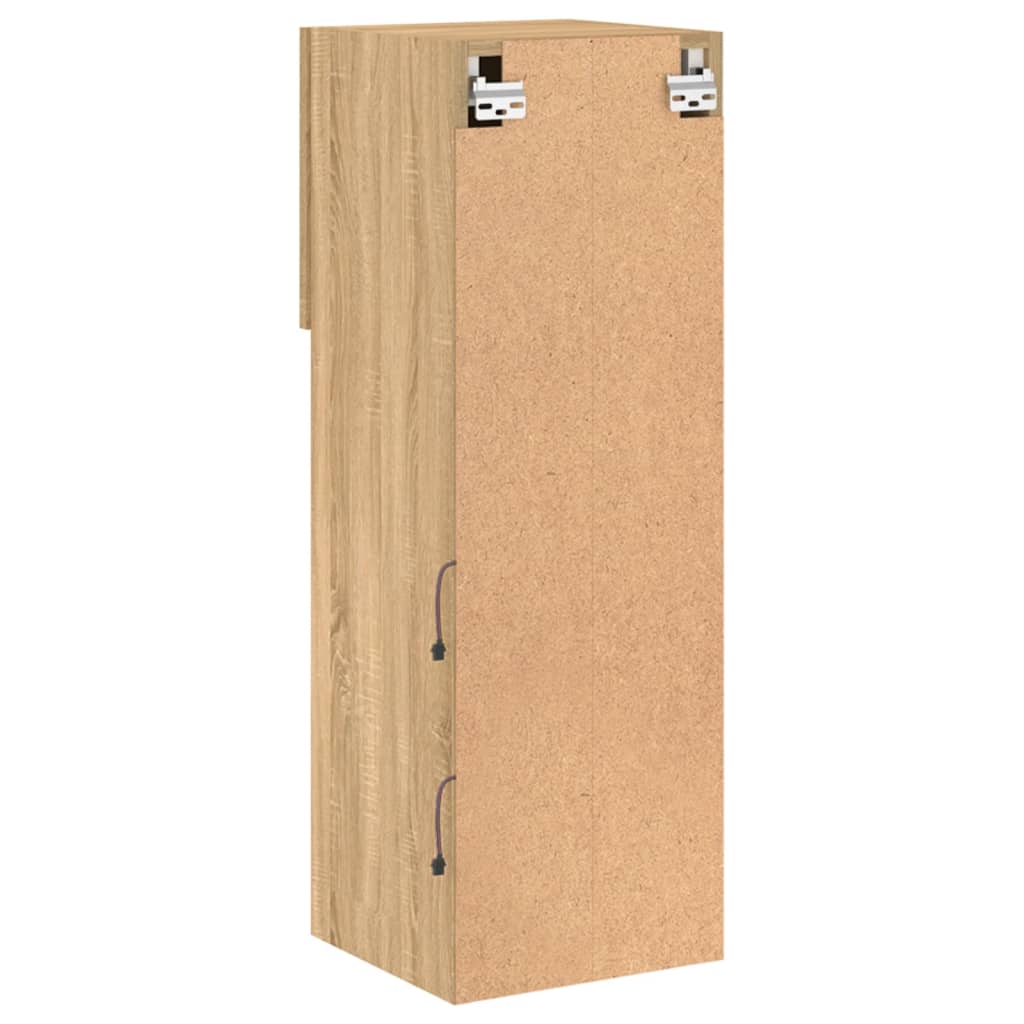 Comode TV cu lumini LED, 2 buc., stejar sonoma, 30,5x30x90 cm — imaginea 11