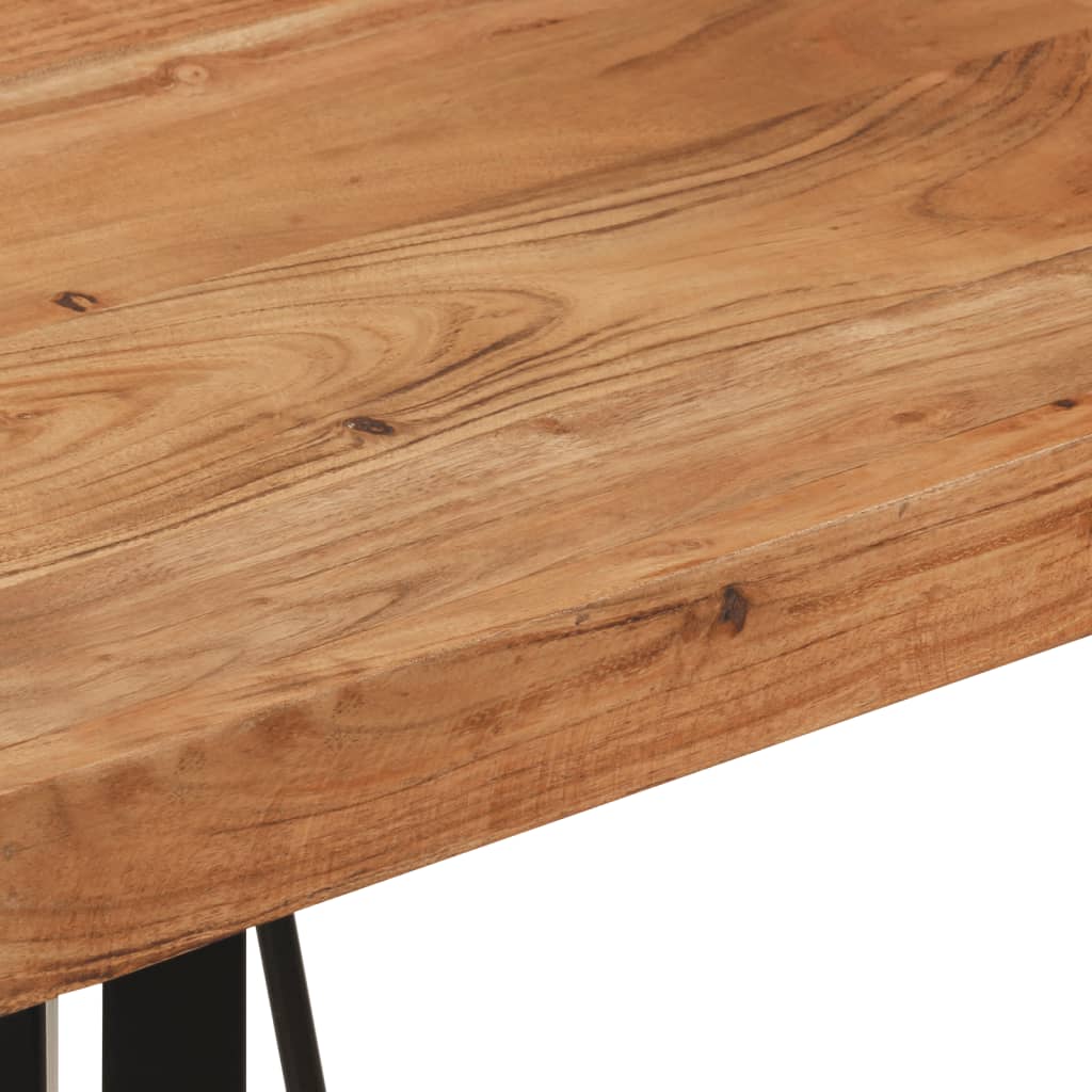 Masa de bar, 55x55x107 cm, lemn masiv acacia si fier — imaginea 7