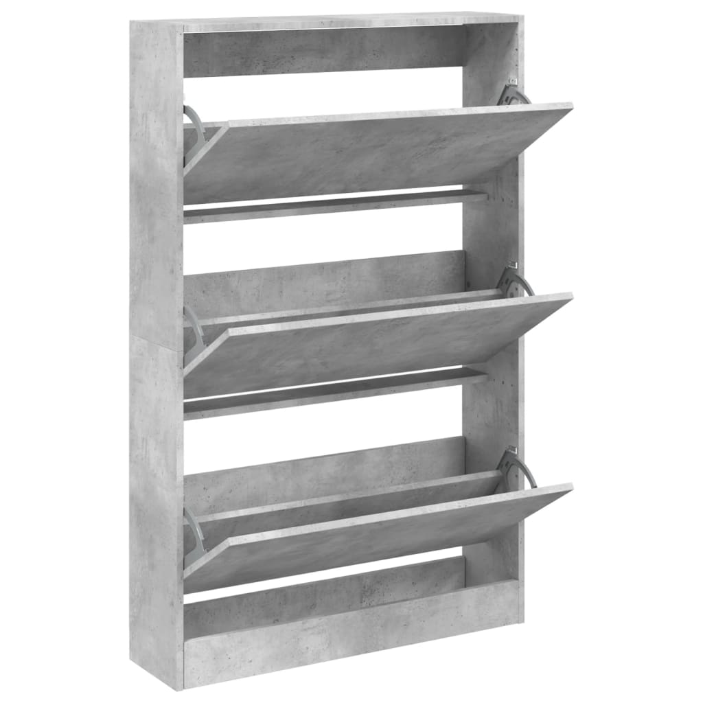 Pantofar, gri beton, 80x21x125,5 cm, lemn prelucrat