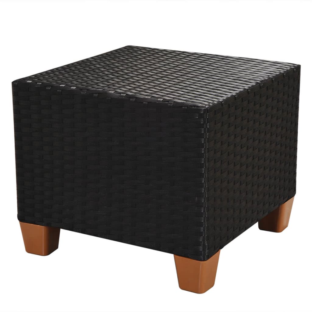 Set mobilier de gradina cu perne, 7 piese, negru, poliratan — imaginea 9