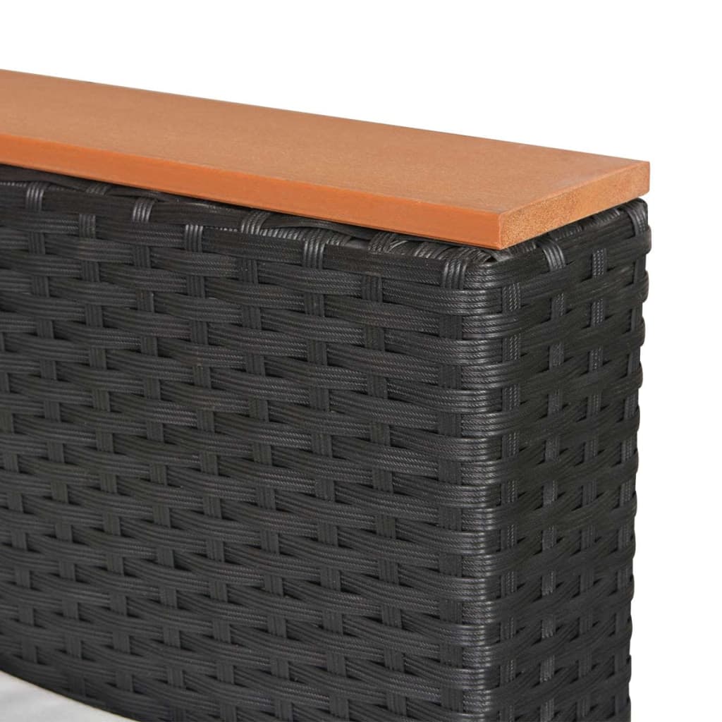 Set mobilier de gradina cu perne, 7 piese, negru, poliratan — imaginea 10