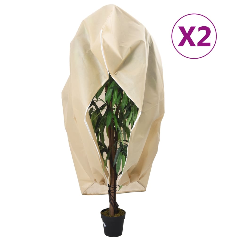 Huse pentru plante din fleece cu fermoar 2 buc 70 g/m² 2