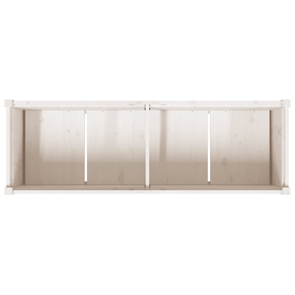 Jardiniera de gradina, alb, 150x50x70 cm, lemn masiv de pin — imaginea 8
