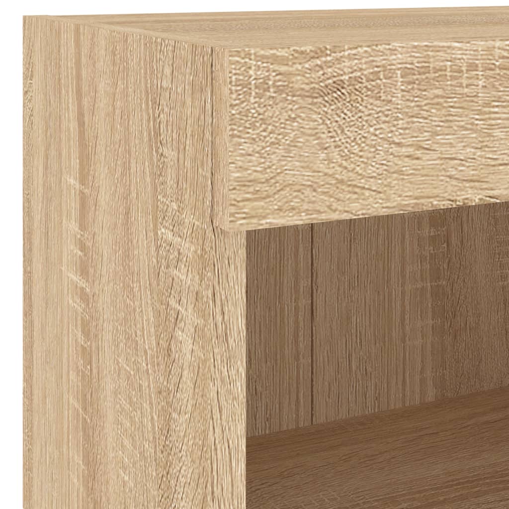 Noptiera cu lumini LED montata pe perete, stejar sonoma — imaginea 10